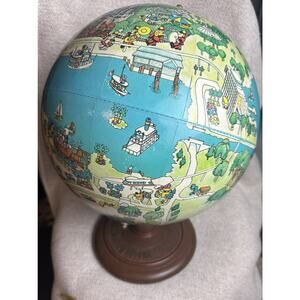 RARE VINTAGE WALT DISNEY WORLD 1975 GLOBE MAP MAGIC KINGDOM-LIMITED TO 1000